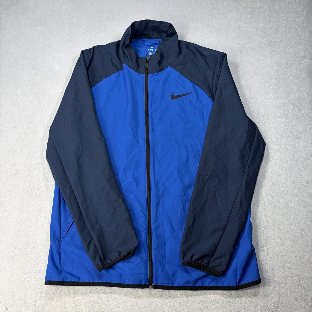 Nike Dri-Fit Full Zip Lightweight Track Jacket men's Size Large Blue